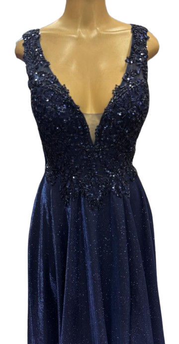 Beaded Lace Prom Gown with Illusion Neckline and Cap Sleeves A-Line Evening Dress by CT-2698