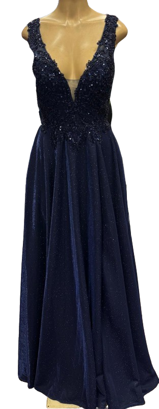 Beaded Lace Prom Gown with Illusion Neckline and Cap Sleeves A-Line Evening Dress by CT-2698