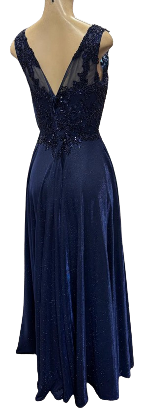 Beaded Lace Prom Gown with Illusion Neckline and Cap Sleeves A-Line Evening Dress by CT-2698