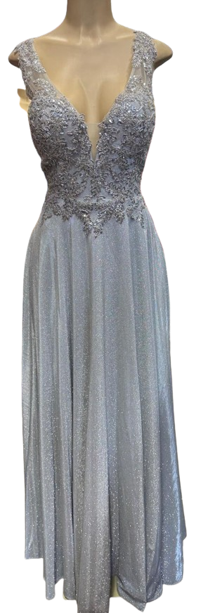 Beaded Lace Prom Gown with Illusion Neckline and Cap Sleeves A-Line Evening Dress by CT-2698
