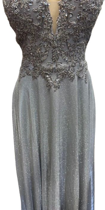 Beaded Lace Prom Gown with Illusion Neckline and Cap Sleeves A-Line Evening Dress by CT-2698