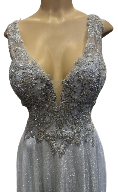 Beaded Lace Prom Gown with Illusion Neckline and Cap Sleeves A-Line Evening Dress by CT-2698