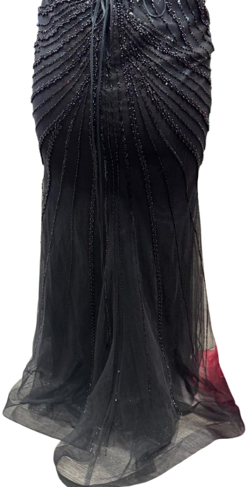 Beaded Mermaid Prom Dress Strapless Rhinestone & Pearl Long Formal Gown with Slit by CT-2710