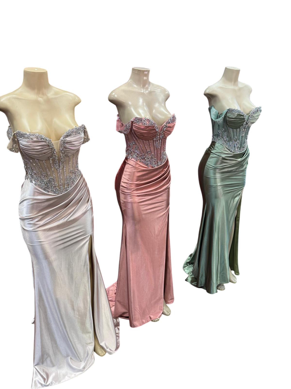 Strapless Corset Mermaid Prom Dress with Rhinestone Beading & Lace-Up Back Evening Gown by CT-2714