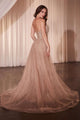 Ladivine CZ0028 Strapless Crystal & Pearl Gown by Cinderella Divine