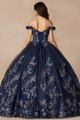 Vestidos de quinceañera azules y dorados | Vestido de gala de 1447