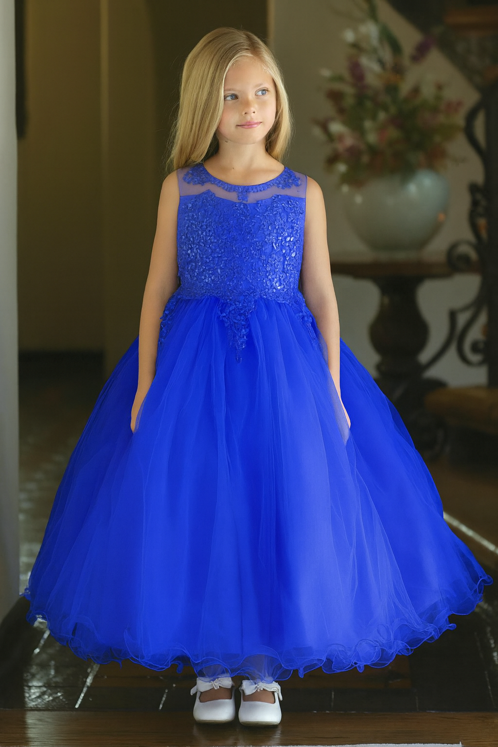 Lace Appliqué Formal Kids Party Dress By AG5241