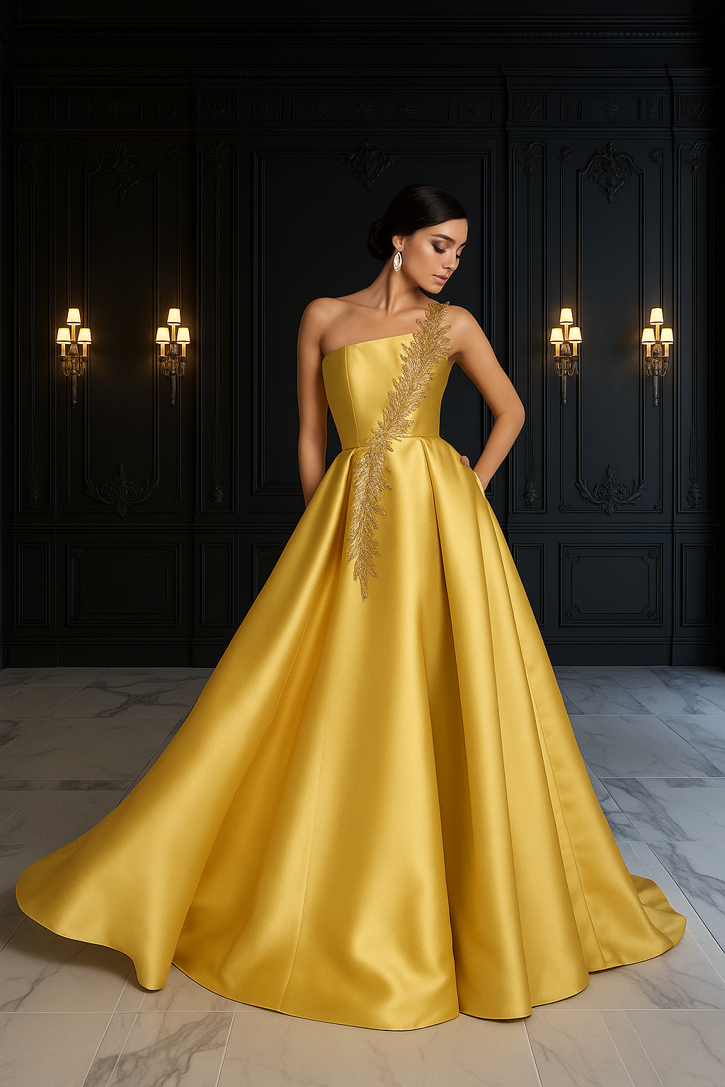 Terani Couture 1912E9202 One Shoulder Floor-length Ball Gown