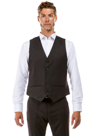 Men's Charcoal Wool Suit Vest by Zegarie Suits