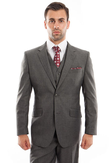 Men's Charcoal Wool Suit by Zegarie Suits