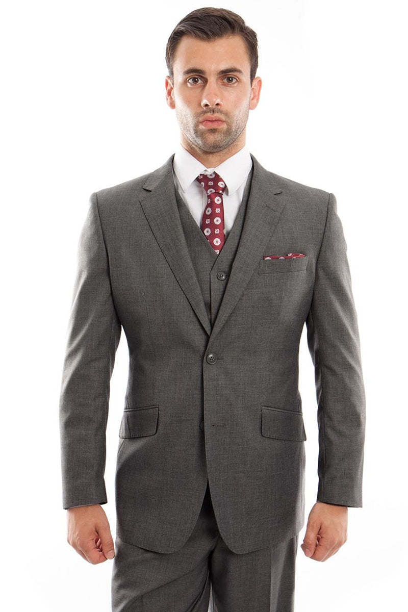 Men's Charcoal Wool Suit by Zegarie Suits