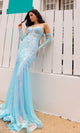 Vestido de fiesta de encaje con lentejuelas sin tirantes D1263 de Nox Anabel