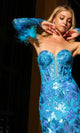 Nox Anabel D1269 Sequin-Print Strapless Prom Dress with Gloves