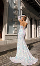 Nox Anabel D1269 Sequin-Print Strapless Prom Dress with Gloves