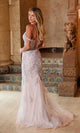 Nox Anabel D1578 Stunning Long Prom Dress with Floral Lace
