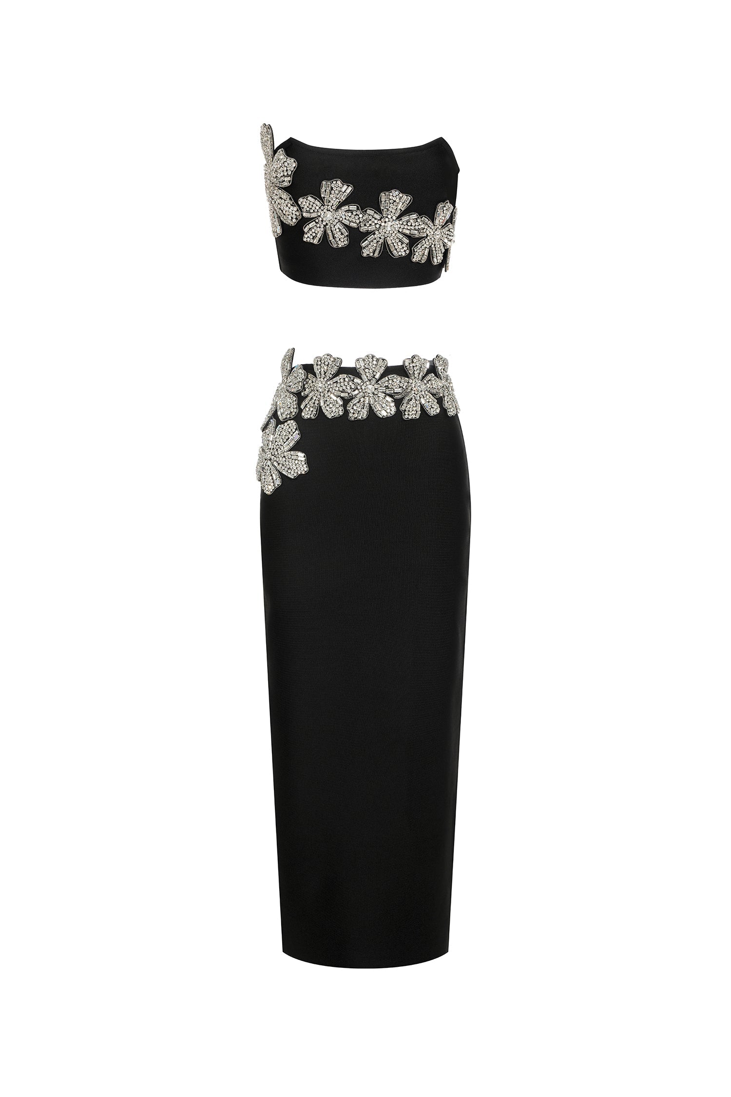 Bella Barnett Eleganza Flowers With Diamonds Bandage Formal Evening Two-piece Set