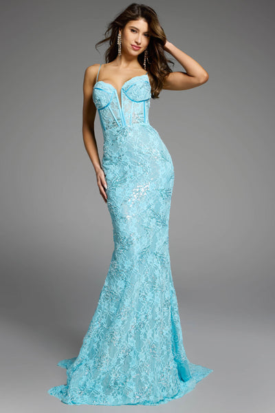 Long Lace Prom Dress: Jovani D5009