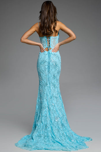 Vestido de fiesta largo de encaje: Jovani D5009