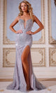 Long Silver Prom Dress: Jovani D5042 - Silver / Apparel & Accessories > Clothing > Dresses