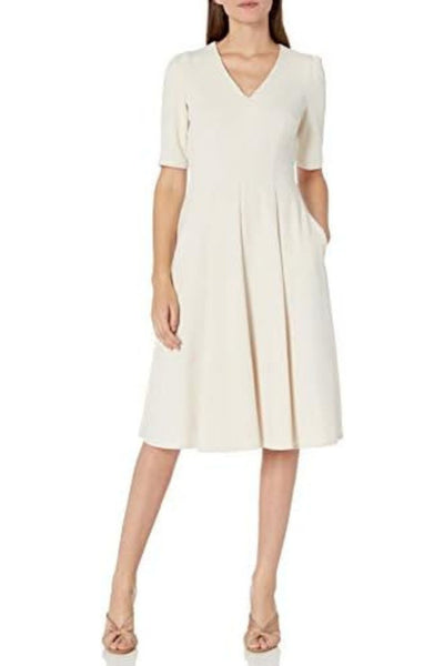 Bright Jade V-Neck Short Sleeve A-Line Dress by Donna Morgan D6962M