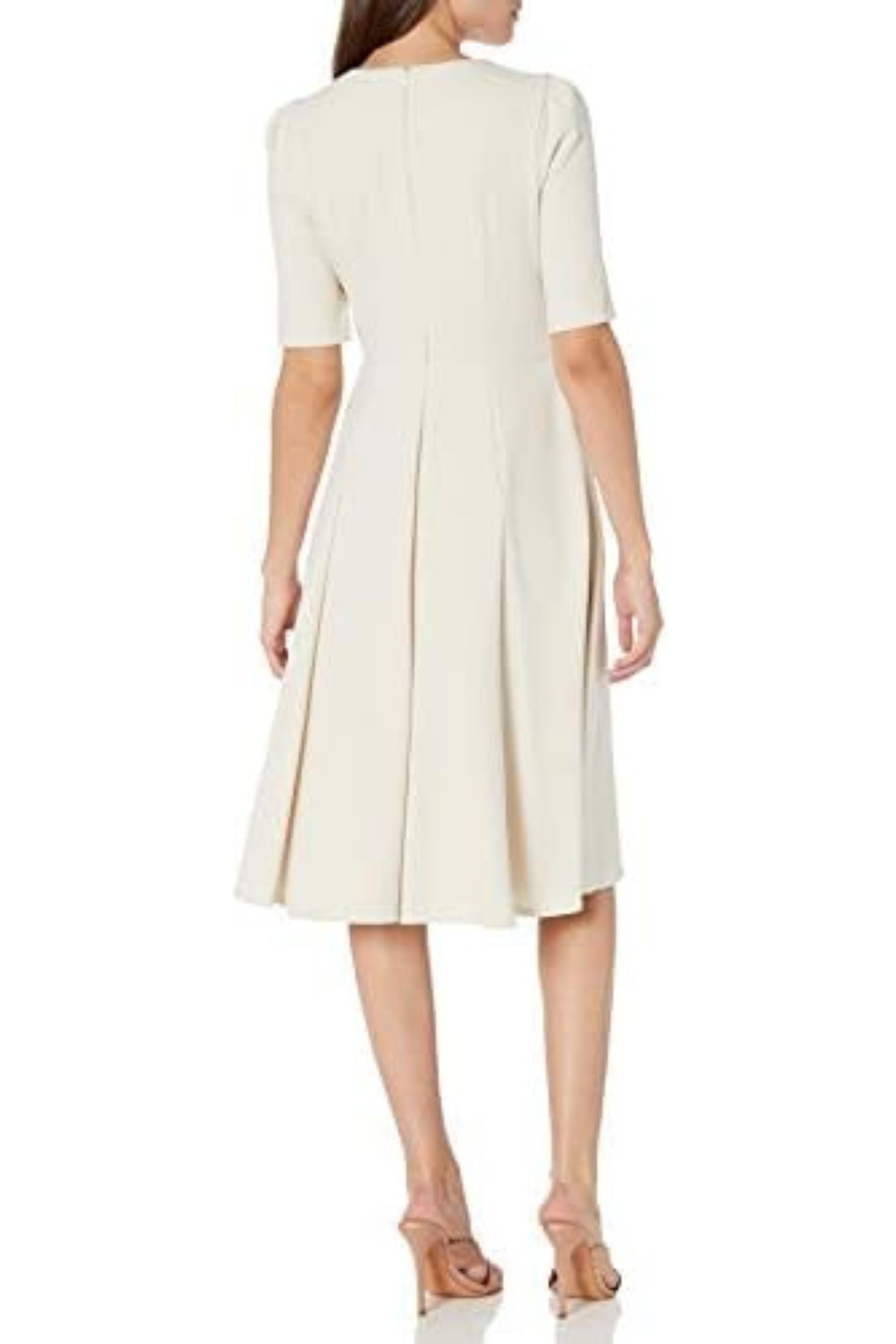 Bright Jade V-Neck Short Sleeve A-Line Dress by Donna Morgan D6962M