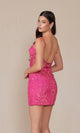 Vestido corto Hoco con estampado de lentejuelas y laterales transparentes D852
