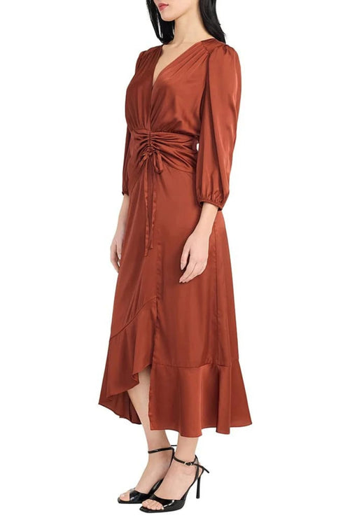 Black 3/4 Sleeve A-Line Midi Dress by Donna Morgan D9419M