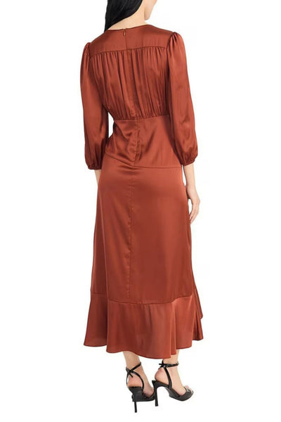 Black 3/4 Sleeve A-Line Midi Dress by Donna Morgan D9419M