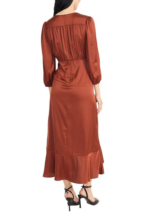 Black 3/4 Sleeve A-Line Midi Dress by Donna Morgan D9419M