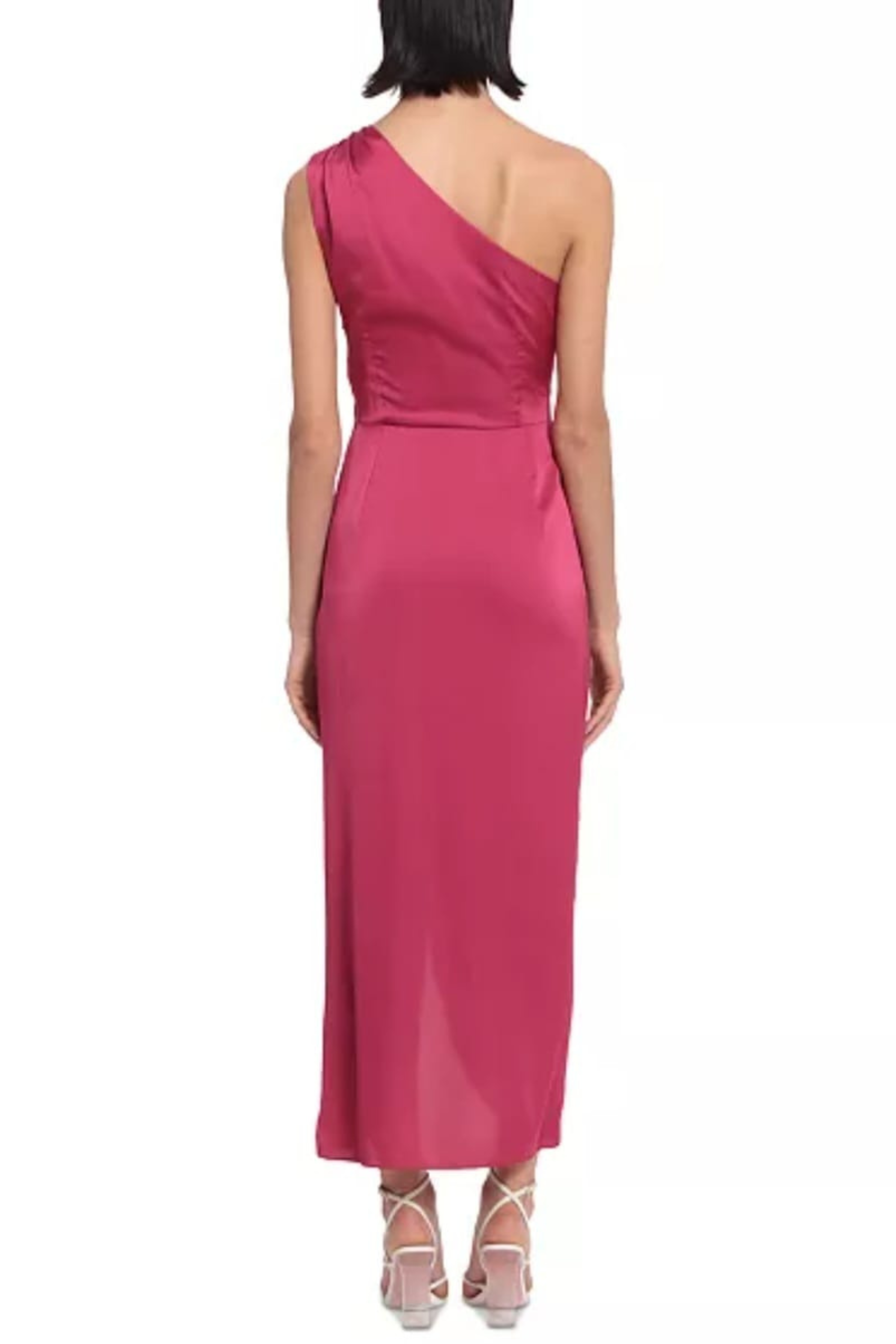 Blue Grass One Shoulder Tie-Waist Evening Long Dress by Donna Morgan D8199M