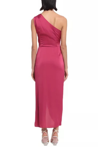 Blue Grass One Shoulder Tie-Waist Evening Long Dress by Donna Morgan D8199M