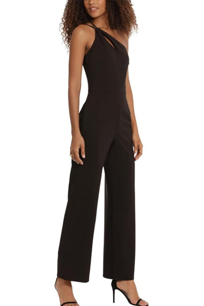 Black One Shoulder Straight Leg Jumpsuit by Donna Morgan D9288M