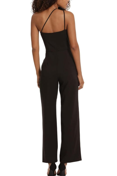 Black One Shoulder Straight Leg Jumpsuit by Donna Morgan D9288M