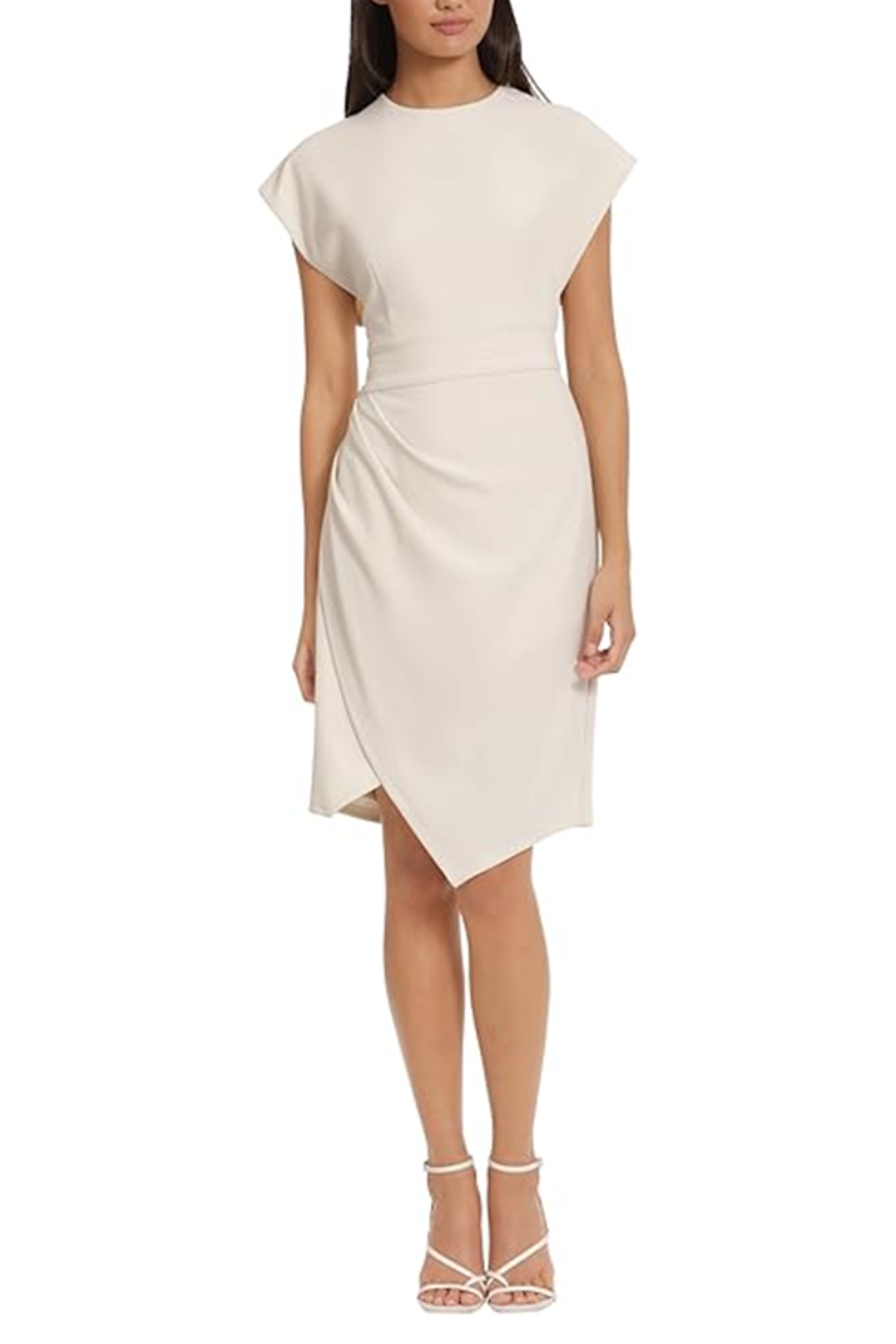 Donna Morgan FOR MAGGY Side Gathered Sheath Dress in Horn at Nordstrom, Size 12