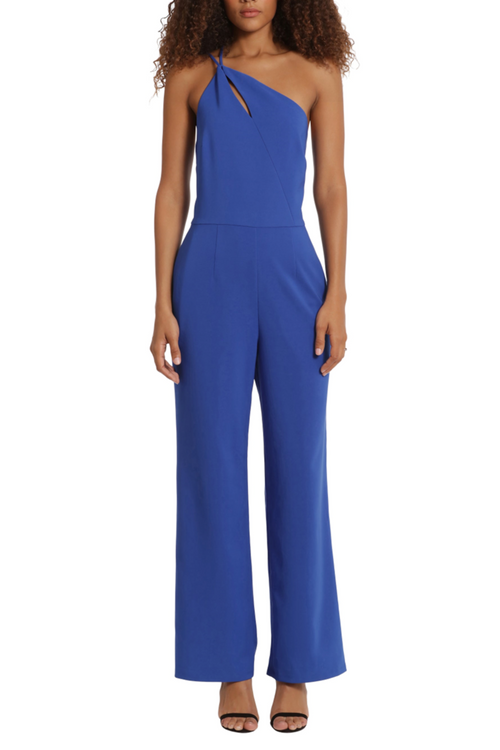 Black One Shoulder Straight Leg Jumpsuit by Donna Morgan D9288M