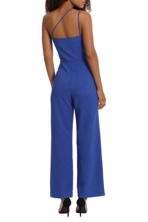 Black One Shoulder Straight Leg Jumpsuit by Donna Morgan D9288M
