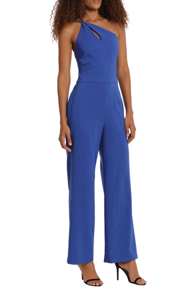 Black One Shoulder Straight Leg Jumpsuit by Donna Morgan D9288M