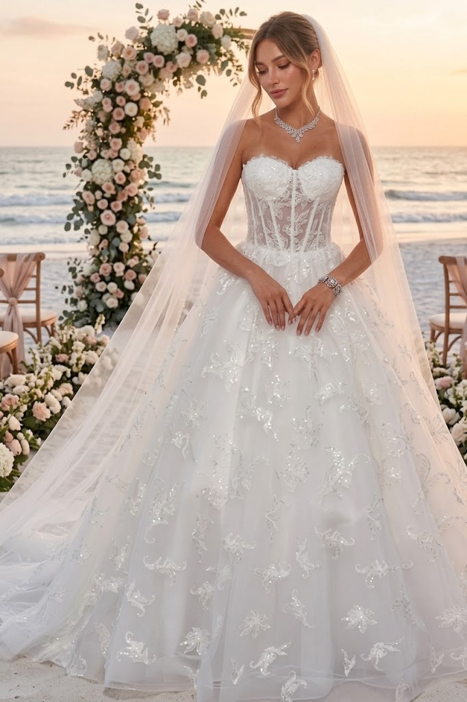 Deklaire 494 Strapless A-Line Ballgown Wedding Dress