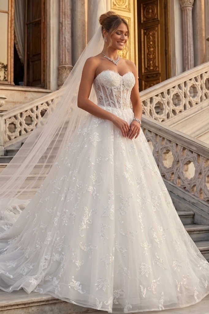 Deklaire 494 Strapless A-Line Ballgown Wedding Dress