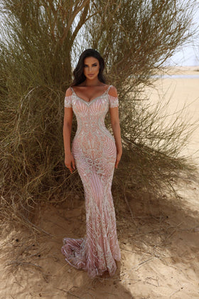 Chic and Holland HF885A Sweetheart Beaded Prom Dress