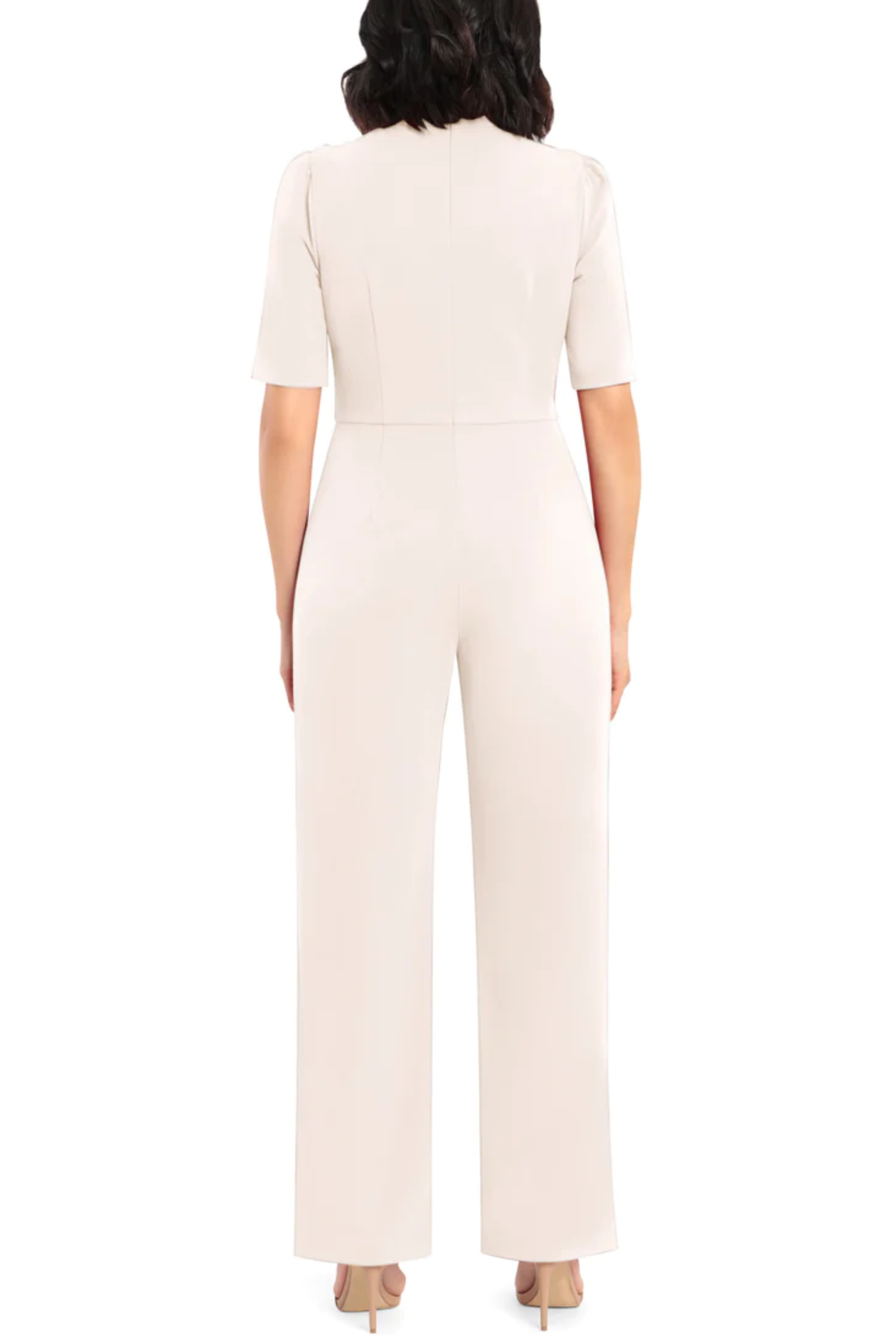 Horn Short Sleeve Mock Neck Jumpsuit by Donna Morgan D7482M