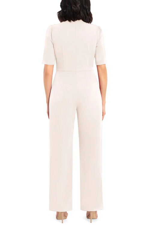 Horn Short Sleeve Mock Neck Jumpsuit by Donna Morgan D7482M