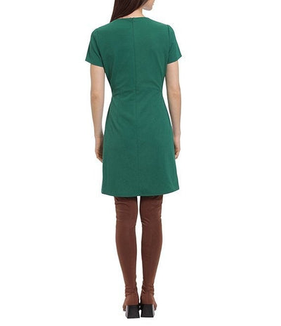 Evergreen Front Pocket Short Day Dress by Donna Morgan D8143M