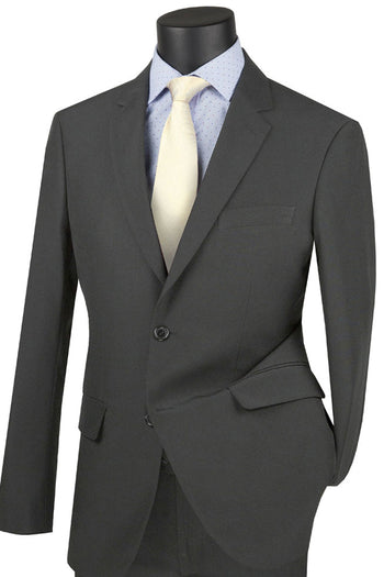 Traje elástico ultrafino para hombre en gris carbón