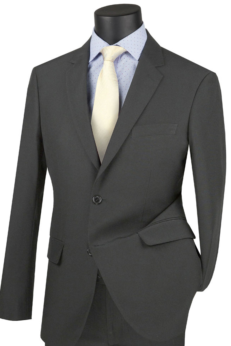 Traje elástico ultrafino para hombre en gris carbón
