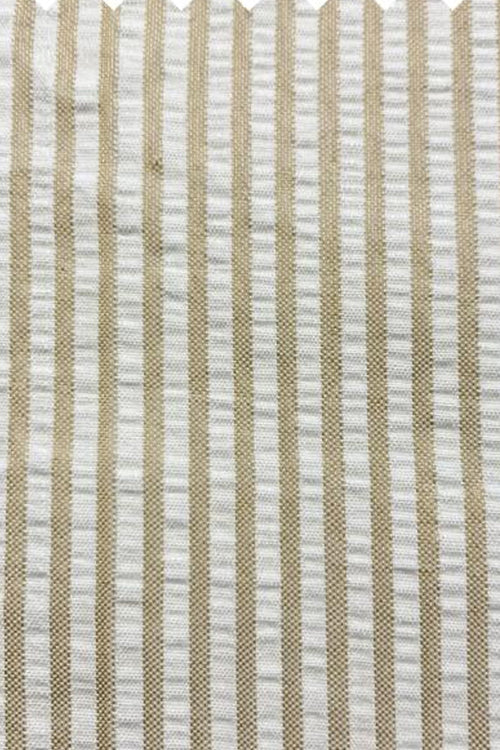 Traje de verano de dos piezas de seersucker para hombre, corte moderno, raya diplomática color canela