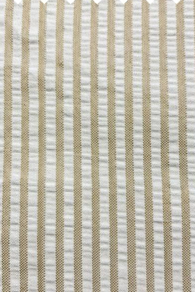 Traje de verano de dos piezas de seersucker para hombre, corte moderno, raya diplomática color canela