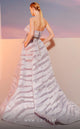 MNM Couture E0006 Navy Strapless Glitter Ball Gown with Train