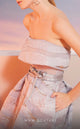 MNM Couture E0006 Navy Strapless Glitter Ball Gown with Train