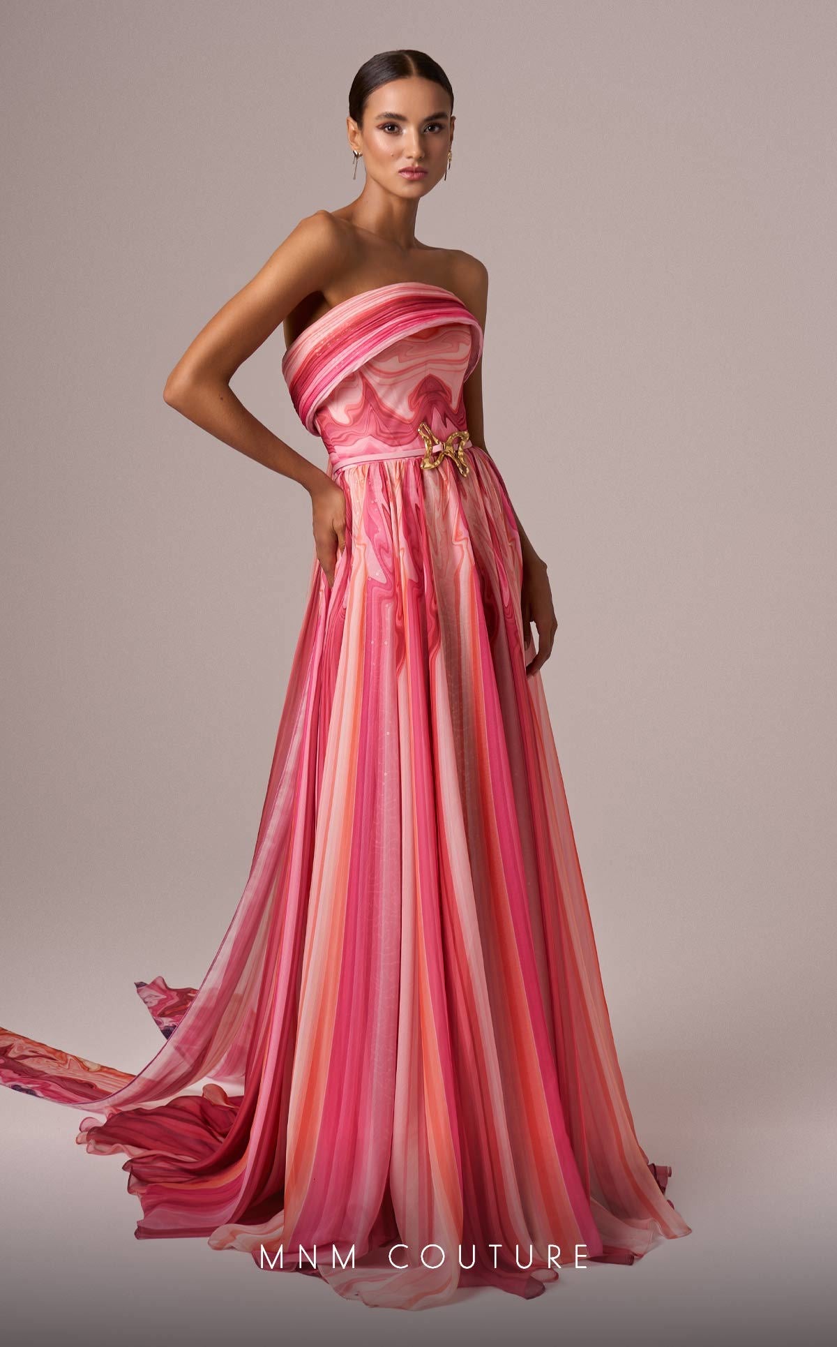 MNM Couture E0079 Strapless Baby Blue Beaded Evening Gown